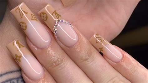 brown louis vuitton nails|louis vuitton acrylic nails.